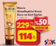 ELSEVE GÜZELLEŞTİRİCİ KREM KURU VE SERT SAÇLAR 150 ML